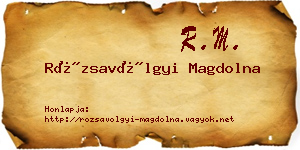 Rózsavölgyi Magdolna névjegykártya